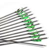 12pc 32-Inch 350-Spine Arrow Removable Tips Targeting Hunting Arrow Turkey Feather 3 Inch Feathered Carbon Arrows for Traditional Bow Long-Bow Compound Bow Recurve Bow Adult Youth Archery Green Camo view 1