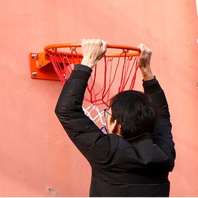 Replacement Basketball Rim Net, 14/18inch Basketball Hoop Wall Mounted with Dual Spring, Indoor Outdoor Easy Dunk Hanging Hoop, Screws Included (Size : Adult Type)