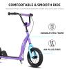 JOYSTAR Kick Scooter for Kids 5+ Teens & Youth, Lightweight Kids Scooter with Adjustable Handlebar, 2 Wheel Scooter for Boys & Girls, 12" Inflatable Wheels Rear Drum Brakes, Purple view 2