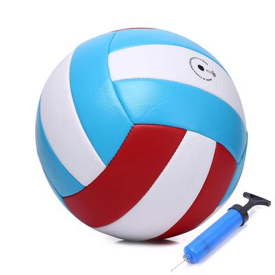 ABAJI Volleyball Red Blue Official Size Thicker PU Waterproof and Anti-Explosion Design Youth Boys Girls Indoor Training Game Outdoor Beach Pool Play