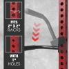 Mikolo Dip Bar Attachment for Squat Rack, Fit 2 x 2 Rack Cage(QJ, WR00, F4), Power Rack Attachments, 400 lbs High Weight Capacity view 2