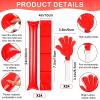 Yunsailing 96 Pcs Homecoming Noisemakers Team Spirit Accessories for Game Day Include Hand Clappers Cheerleading Pom Pom Thunder Stick Cheer Party Blower Plastic Whistle for Sport Fans(Red White) view 2