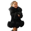 Toddler Girls Winter Fleece Coat Kids Warm Faux r Jacket Long Sleeve Cardigan Coat (Black, 5-6 Years) view 1
