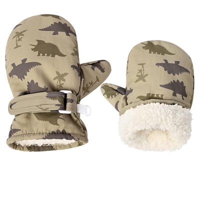 Fleece Lined Mittens for Baby Boys Girls,Baby Toddler Little Kids Winter Warm Gloves Mittens(6-24 months, Khaki)