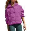 Midelxp Women's Pullover Puffer Jacket - Quilted Lightweight Trendy Button Down Long Sleeve Warm Winter Outerwear With Pockets for Girls view 1