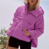Midelxp Women's Pullover Puffer Jacket - Quilted Lightweight Trendy Button Down Long Sleeve Warm Winter Outerwear With Pockets for Girls view 4