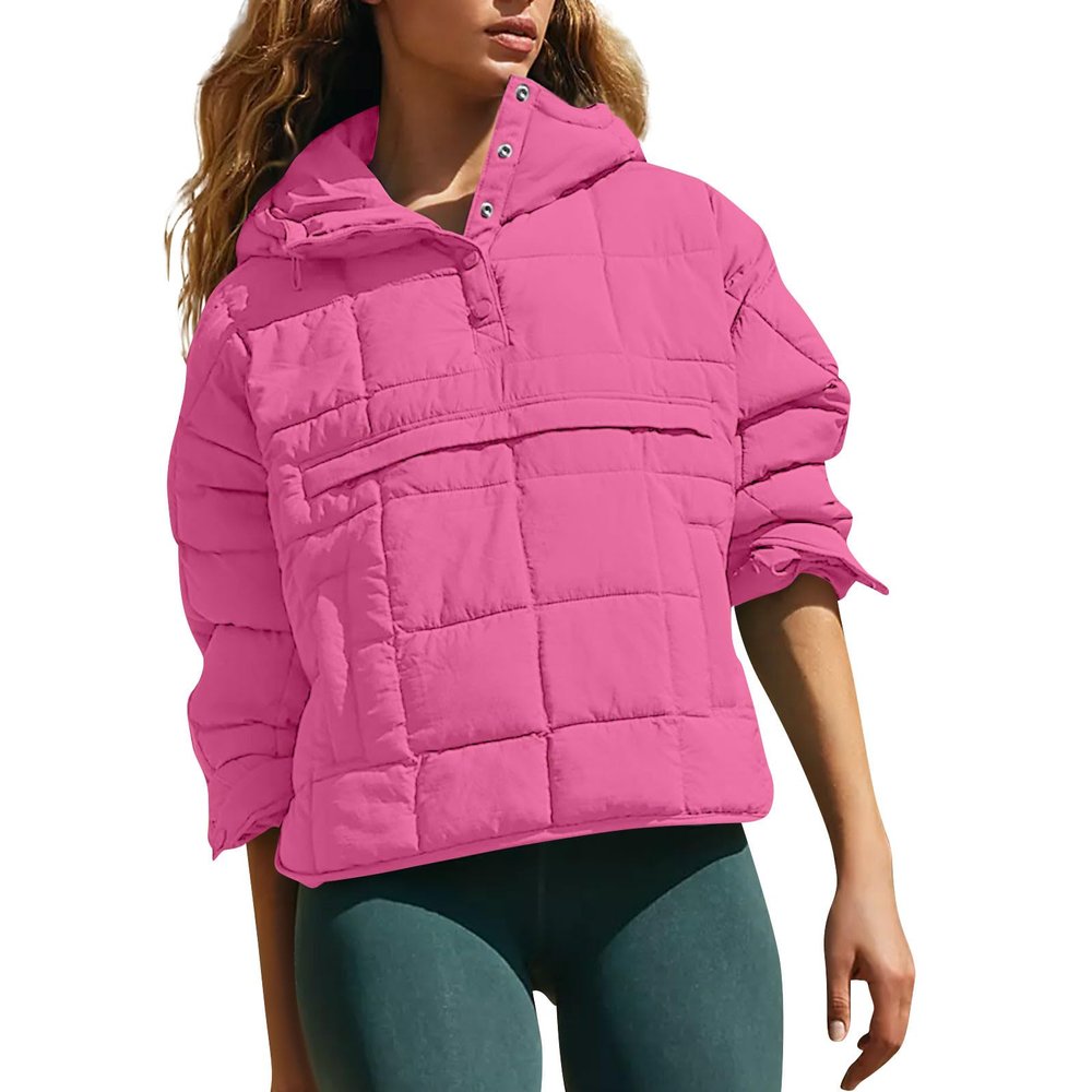 Midelxp Women's Pullover Puffer Jacket - Quilted Lightweight Winter Coat with Pockets - Fall Jacket
