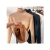 Winter Fleece Thick Knitted Bottoming Shirt, Casual Thick Turtleneck High Neck Sweater Soft Thermal for Women (Light Brown,XL(57.5-62.5 kg)) view 1