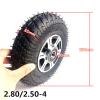 2.80/2.50-4 Pneumatic/Solid Tires Rubber Solid Tire Front/rear Tire Solid Tire Electric Scooter Wheel With Tube Alloy Hub 9" Trolley Caster, Inner Diameter 20MM view 2