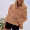 Midelxp Women's Pullover Puffer Jacket Quilted Lightweight Button Down Long Sleeve Warm Winter Outerwear With Pockets Girls Comfy view 4