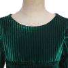 AFAVOM Winter Smocked Waist Velvet Dress for Girls Long Sleeve Vintage Ribbed Party Dress Princess Xmas Outfit Casual Elegant Fall Clothes New Year Wedding Guest Retro Dress Blackish Green 6-7 Years view 3