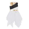FEESHOW Girls Metallic Cross Liturgical Praise Dance Dress Lyrical Dancewear Color Block Full Length Robe Worship White&Sleeveless 6 Years view 4