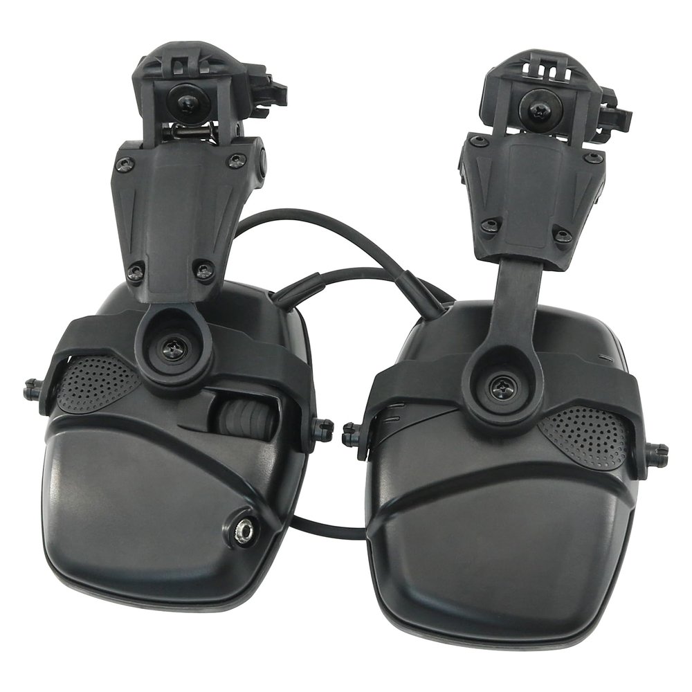 COMBATGEAR Hearing Protection Noise Cancelling Sound Amplification with Gel Ear Pad/ARC Rail Adapter Ideal for Shooting Sport (Black)
