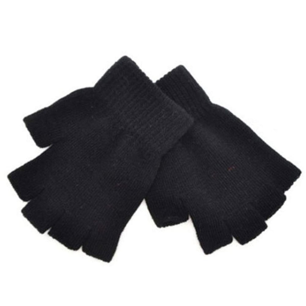 ECYC Unisex Winter Half Finger Gloves, Winter Warm Fingerless Mittens Knitted Stretchy Gloves for Men Women