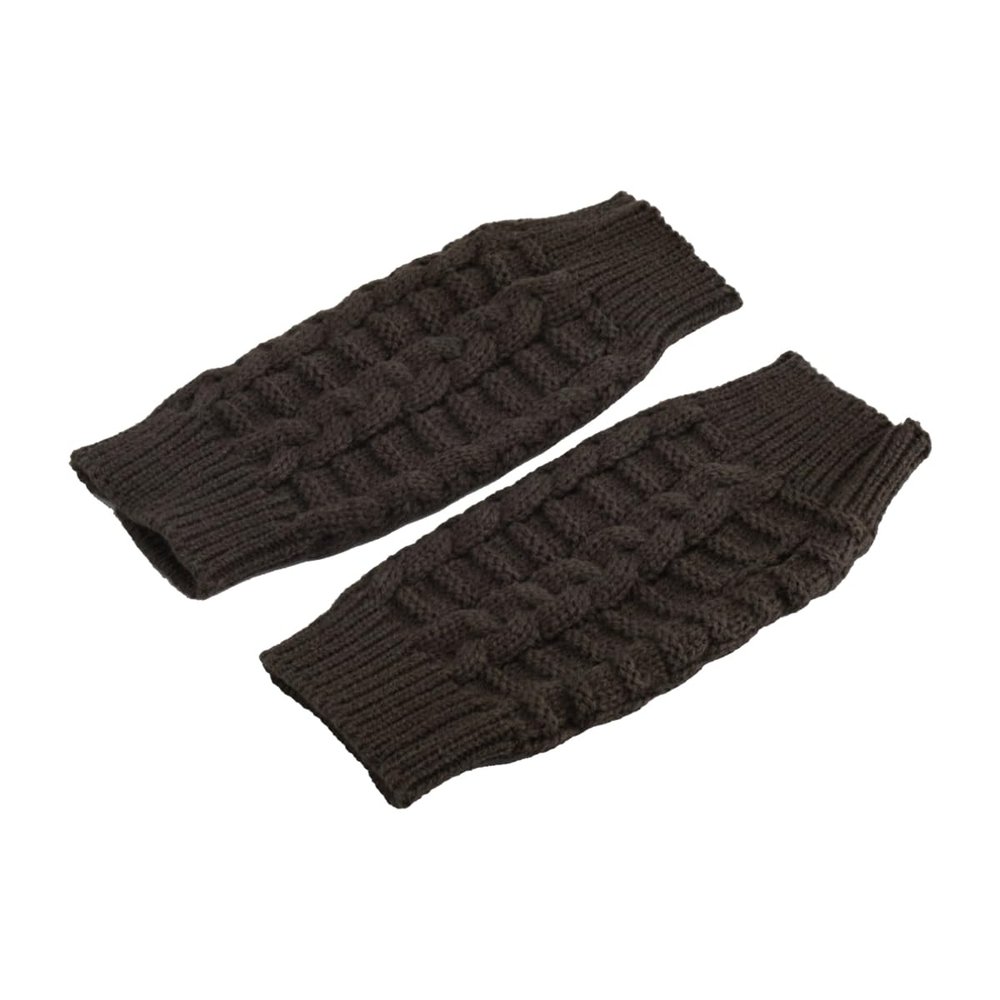 ECYC Winter Knitted Arm Warmers Fingerless Gloves, Crochet Long Gloves with Thumb Hole Knit Mittens for Women