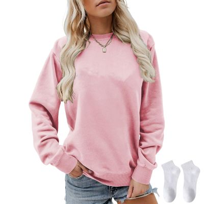 Women's Long Sleeve Sweatshirt Casual Crewneck Loose Fit Tops Pullovers Gifts