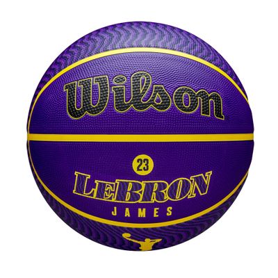 Wilson NBA PLAYER ICON OUTDOOR LEBRON Men's Basketball WZ4027601XB7 No. 7 Ball YELLOW/PURPLE