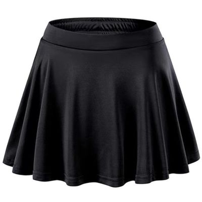 Jugaoge Girls Athletic Skirts Workout Sport Skort with Shorts for Golf Tennis Roller Ice Skating Running Black 14-15 Years