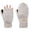 ECYC Unisex Winter Fingerless Gloves, Knitted Half Finger Mitten Gloves Warm Convertible Clamshell Gloves for Men Women view 1