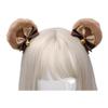 1 Pair Kawaii Round Teddy Bear Ear Hair Clips Brown Headband Cosplay Halloween Animal Ears Clips Flannel Hair Accessories view 1