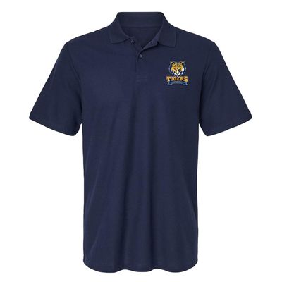 Campus Lab Queensborough Community College Primary Logo Men's Adult 100% Cotton Knit Polo Shirt, Navy, XX-Large