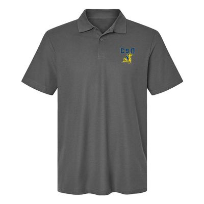 Campus Lab College of Southern Nevada Primary Logo Men's Adult 100% Cotton Knit Polo Shirt, Charcoal, XX-Large