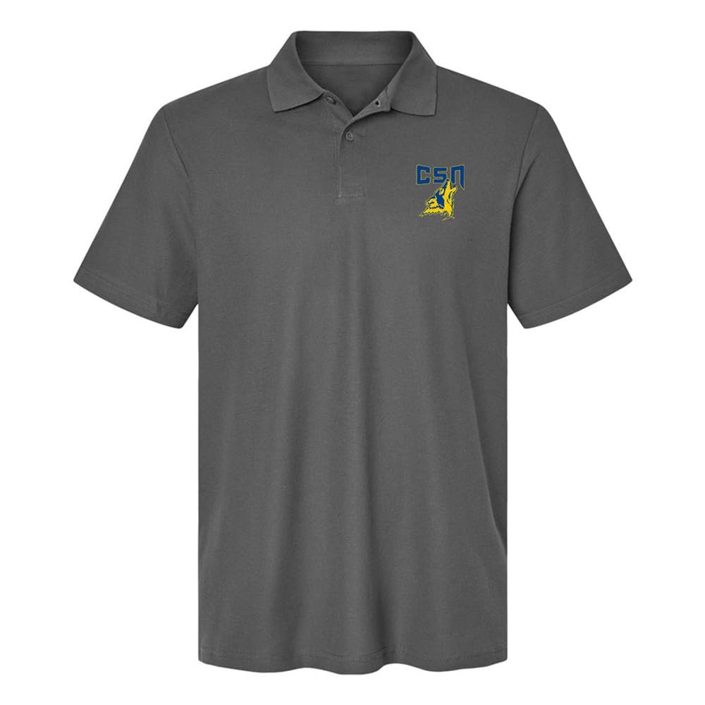 Campus Lab College of Southern Nevada Primary Logo Men's Adult 100% Cotton Knit Polo Shirt, Charcoal, XX-Large
