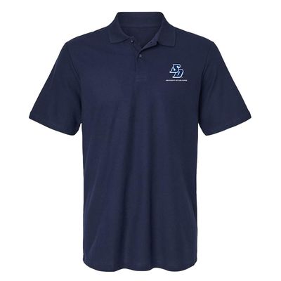 University of San Diego Primary Logo Men's Adult 100% Cotton Knit Polo Shirt, Navy, XX-Large