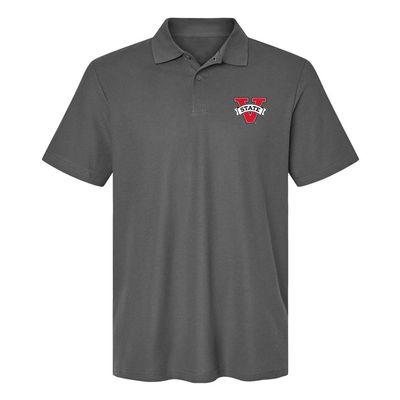 Campus Lab Valdosta State University Primary Logo Men's Adult 100% Cotton Knit Polo Shirt, Charcoal, 3X-Large