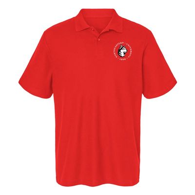Northeastern University Primary Logo Men's Adult 100% Cotton Knit Polo Shirt, Red, XX-Large