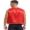 LiiYii Men's Arabian Prince Vest Tops Sleeveless V Neck Vest Cardigan Waistcoat for Halloween Burgundy Small view 2