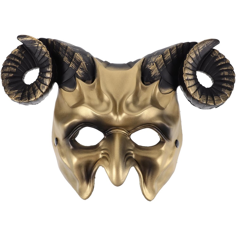 Abaodam Ox Horn Mask Horns Masquerade Animal Half Face Mask for Festival Party Halloween Costume Cosplay
