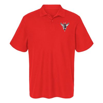 University of Lynchburg Primary Logo Men's Adult 100% Cotton Knit Polo Shirt, Red, XX-Large