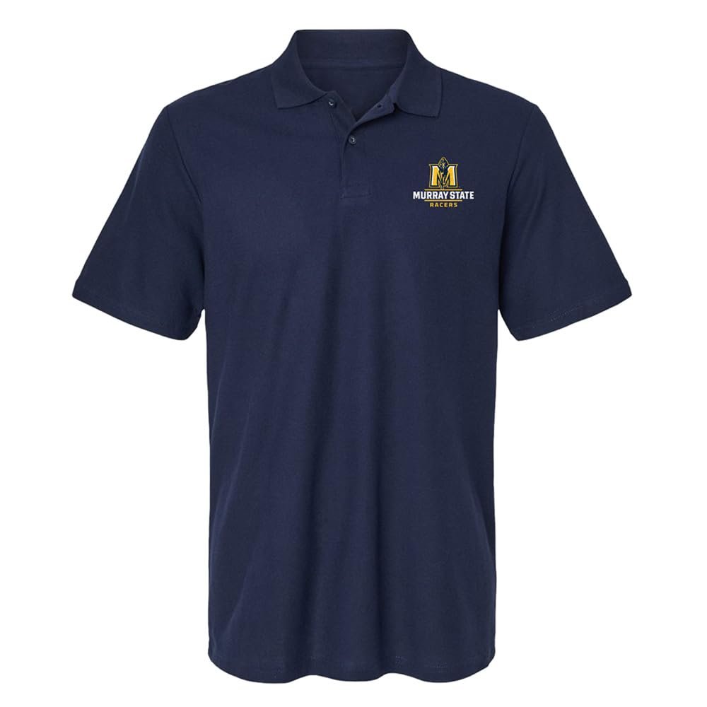 Murray State University Primary Logo Men's Adult 100% Cotton Knit Polo Shirt, Navy, XX-Large