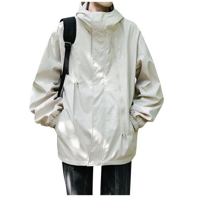 Ymosrh Waterproof Jackets for Men, Rain Lightweight Packable Coats Men Jackets with Hood Windbreaker Men's Coats Mens Jackets Golf Large Raincoat Jackets Shell Big Coats Jackets (XL, Khaki)