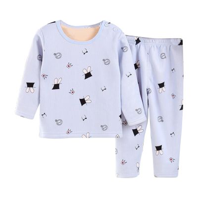 Toddler Girl Boy Cartoon Print Top Pants Casual Loose Home Wear Set For 0 To 7 Years Teen Girl (Light Blue, 3-4 Years)