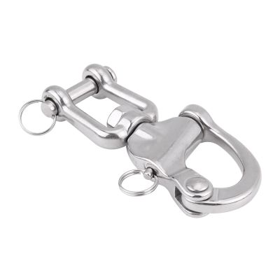 JOROBURO 316 Stainless Steel Swivel Snap Shackle for Sailboat Spinnaker Halyard, Marine Boat Swivel Shackle, for Quick Release Shackles Marine Boat Swivel for Shackle Swivel(128mm / 5in)