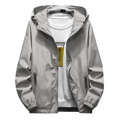 Ymosrh Rain Jackets for Men Waterproof, Windbreaker Jacket Mens Lightweight Hooded Raincoat Jackets Waterproof Hoodie Ultra Light Jacket Packable with Hood Big and Jackets Coats (XL, Gray)