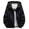 Ymosrh Jacket for Men, Waterproof Windbreaker Rain Jacket Mens Lightweight Hooded Raincoat Jackets Men Fashion Packable Jacket with Hood Jacket Big and Tall Men's Jackets Coats (L, Black) view 1