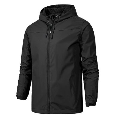 Ymosrh Long Jacket for Men, Lightweight Nylon Windbreaker & Water Resistant Rain Jacket Mens Men's Light Jacket Raincoat with Hood Coats Men Trench Coats Jacket Waterproof Jacket (4XL, Black)