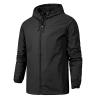 Ymosrh Long Jacket for Men, Lightweight Nylon Windbreaker & Water Resistant Rain Jacket Mens Men's Light Jacket Raincoat with Hood Coats Men Trench Coats Jacket Waterproof Jacket (4XL, Black) view 1