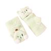 Girls Winter Warm Gloves Cute Cartoon Cat Convertible Flip Top Faux Fur Fingerless Thick Mittens for Teen student (Color : Green) view 1