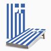 Skip's Garage Greek Flag 2x4 Cornhole Boards - Corn Filled Bags - Include Case + Hole Lights + Score view 1