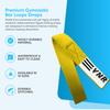 YNR Premium Gymnastic Bar Loops Straps, hand grip, palm protection, guards (32CM, Yellow) view 2