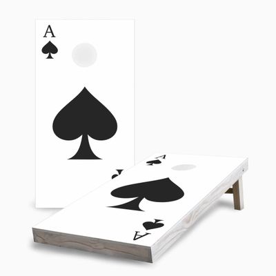 Skip's Garage Ace of Spades 2x4 Cornhole Boards - Corn Filled Bags - Include Case + Edge Lights