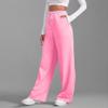 Womens Wide Leg Sweatpants Cozy Fleece Boyfriend Casual Jogger Pants Baggy Elastic High Waisted Yoga Pants with Pockets view 4