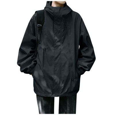 Ymosrh Mens Coats and Jackets, Rain Lightweight Packable Coats Men Waterproof Jackets with Hood Windbreaker Jacket Big Tall Coats Jacket Coats for Jacket Men's Coat Jackets (M, Black)