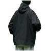Ymosrh Mens Coats and Jackets, Rain Lightweight Packable Coats Men Waterproof Jackets with Hood Windbreaker Jacket Big Tall Coats Jacket Coats for Jacket Men's Coat Jackets (M, Black) view 2