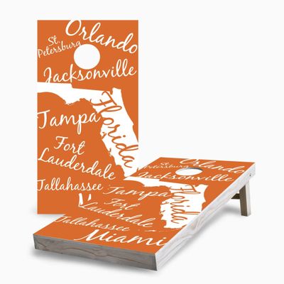 Florida State Pride 2x4 Cornhole Boards - Corn Filled Bags - Include Hole Lights