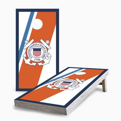 Skip's Garage Coast Guard 2x4 Cornhole Boards - All Weather Bags - Include Score Combo